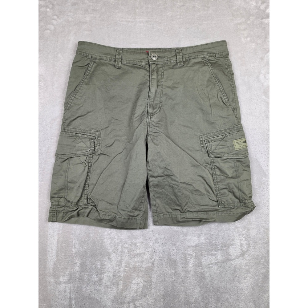Unionbay Cargo Shorts Mens 34 Green Cotton Blend Multi Pocket Casual Outdoor